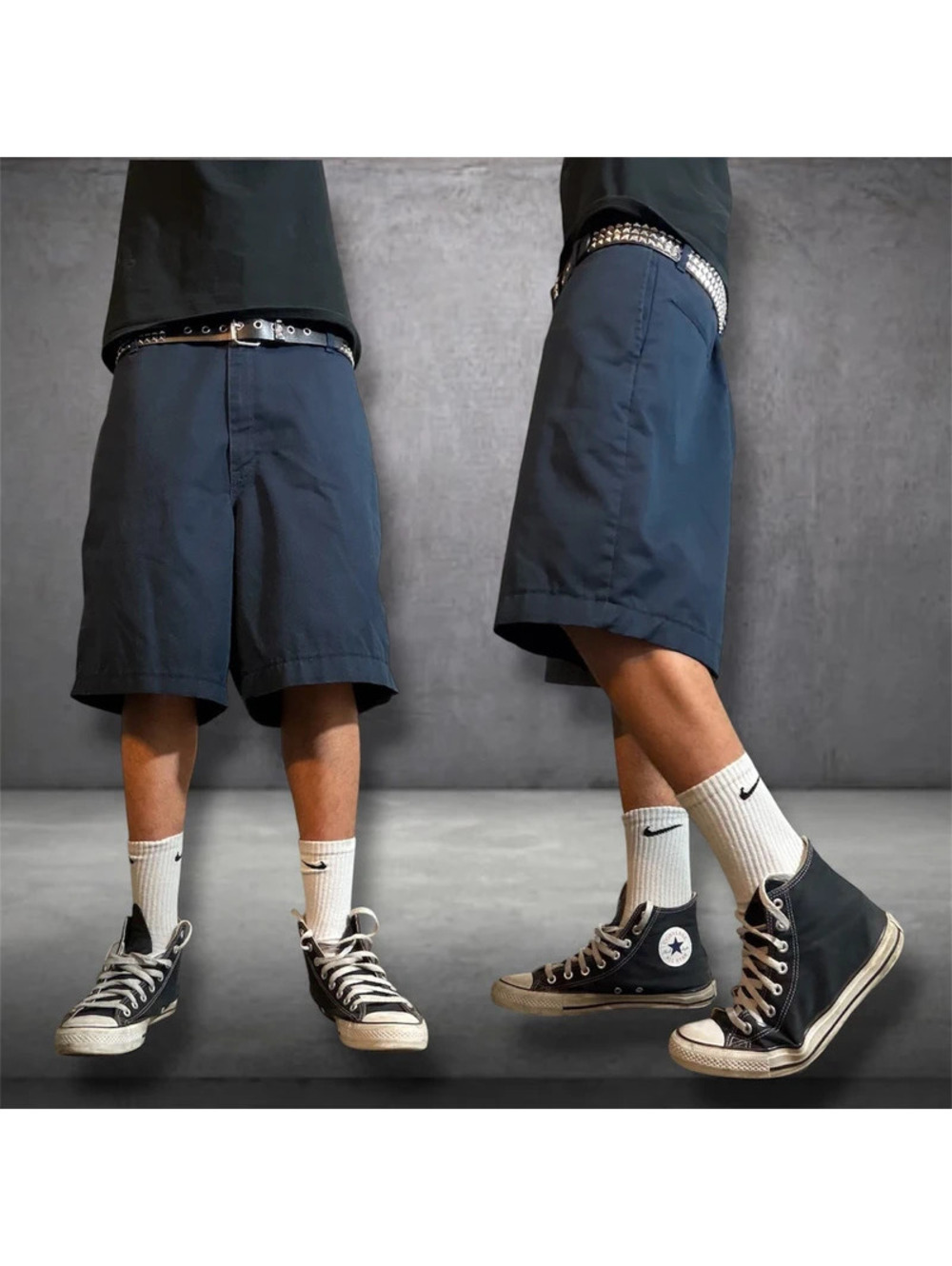 Y2K navy blue grunge baggy dickies shorts size 40